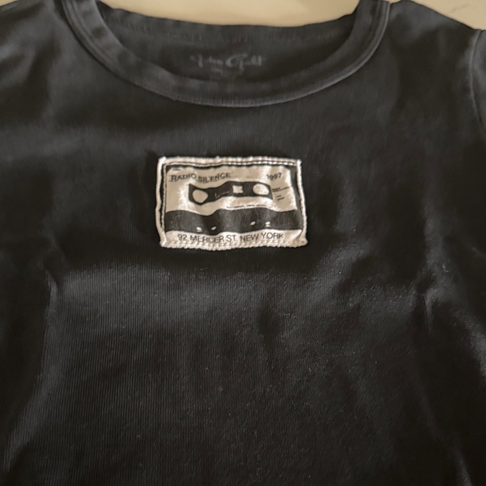 Brandy Melville Black Tee with Car Patch